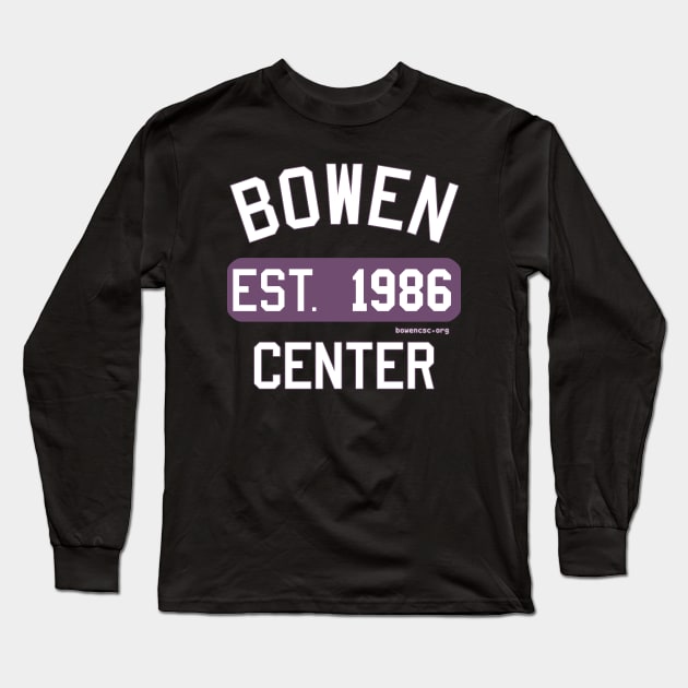 Bowen Center 1986 (Purple White Full) Long Sleeve T-Shirt by The Bowen Center